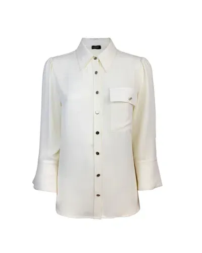 Liu •jo Camicia Bianca Con Maxi Polsi In 10608white Butter