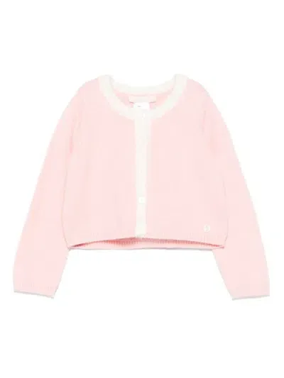 Liu •jo Babies' Contrasting-trim Cardigan In Pink