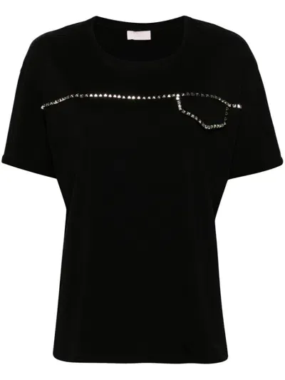 Liu •jo Cotton T-shirt In Black