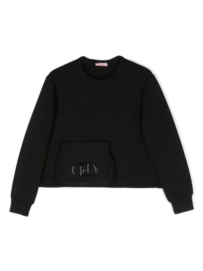 Liu •jo Kids' Crew-neck Sweatshirt In Black