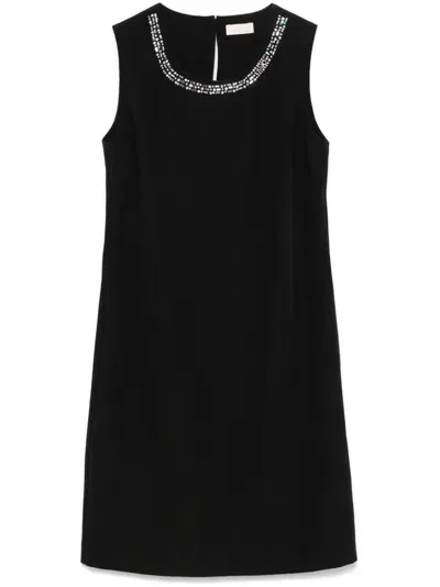 Liu •jo Crystal-embellished Mini Dress In Black