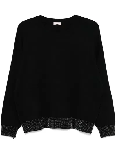 Liu •jo Crystal-embellished Sweater In Black