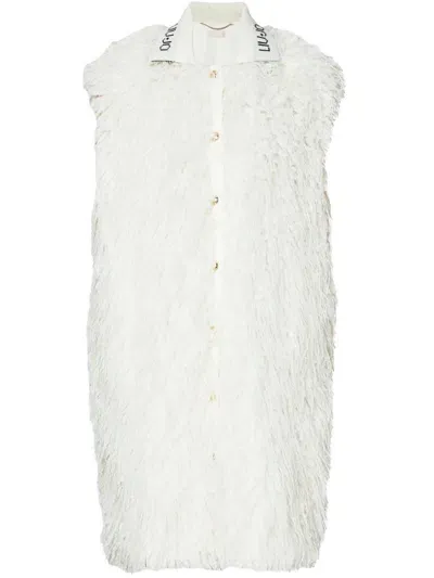 Liu •jo Faux Fur Maxi-gilet In White