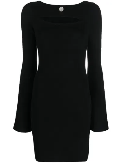 Liu •jo Flared-cuffs Cut-out Minidress In Black