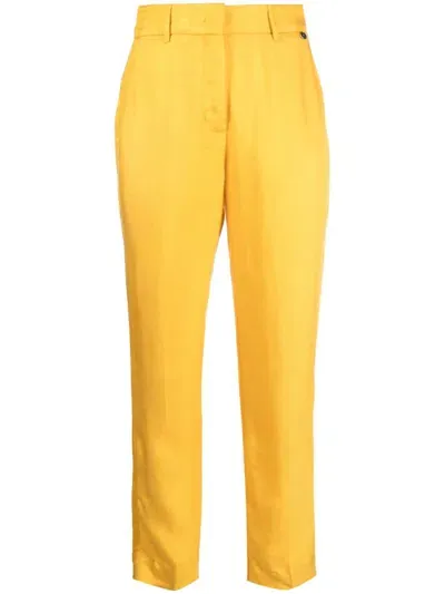 Liu •jo High-waisted Tapered Trousers In Yellow