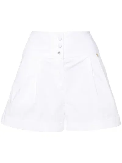 Liu •jo Jewel-button Shorts In White