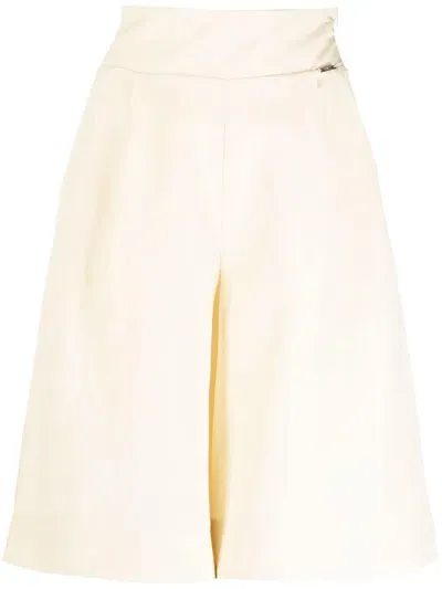 Liu •jo Knee-length Wide-leg Shorts In Neutrals