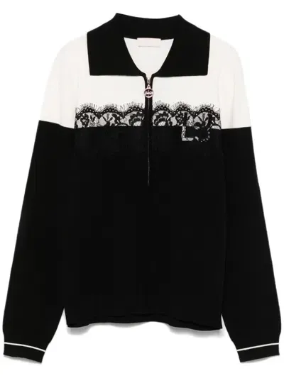 Liu •jo Lace-detailed Sweater In Black