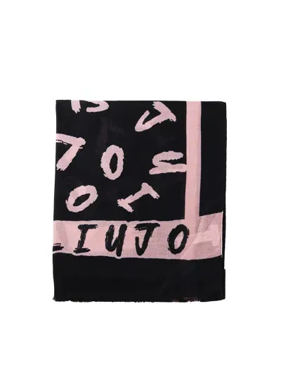 Liu •jo Lightweight Fabric Scarf In Black