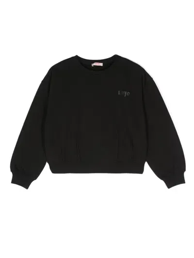 Liu •jo Kids' Logo-appliqué Sweatshirt In Black