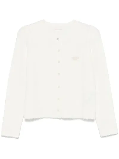 Liu •jo Logo-embroidered Cardigan In Weiss