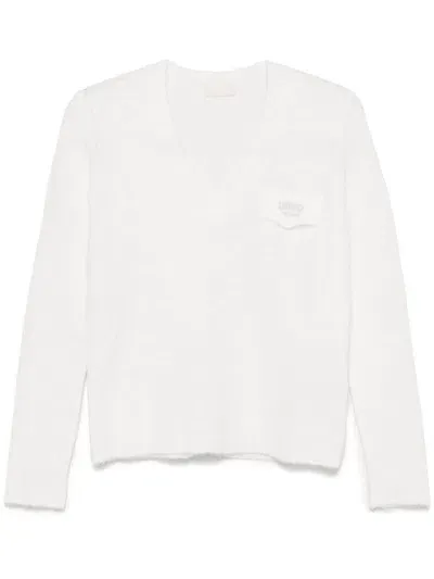 Liu •jo Logo-embroidered Sweater In 白色