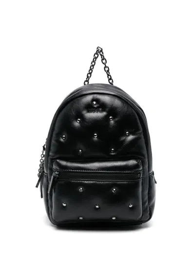 Liu •jo Logo-lettering Backpack In Black