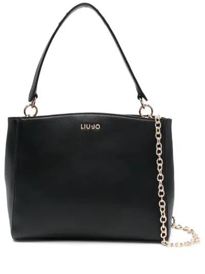 Liu •jo Logo-lettering Tote Bag In Black