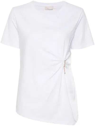 Liu •jo Logo-pin T-shirt In White