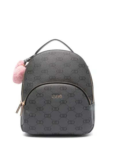 Liu •jo Logo-print Backpack In Grey