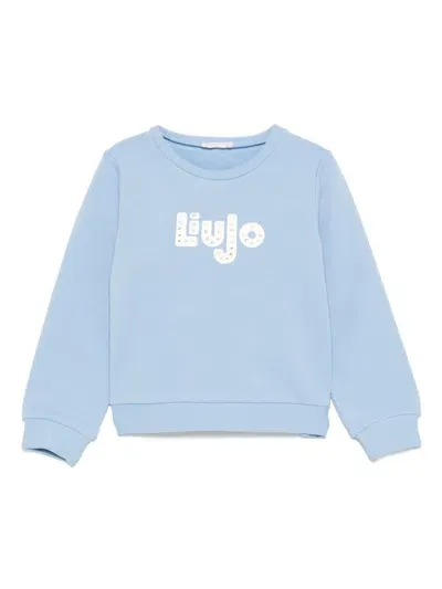 Liu •jo Kids' Logo-print Sweatshirt In Blue