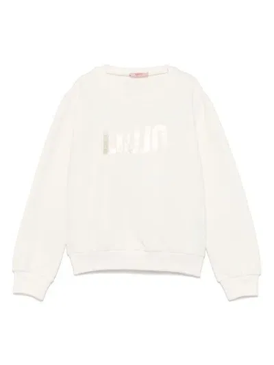 Liu •jo Kids' Logo-print Sweatshirt In Weiss