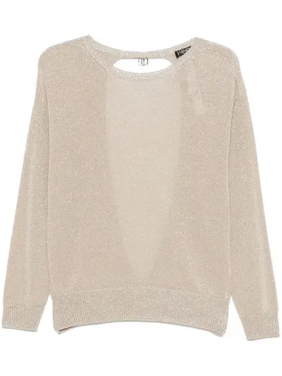 Liu •jo Lurex Sweater In Gold