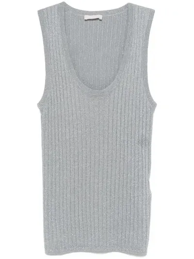 Liu •jo Lurex Tank Top In Grey