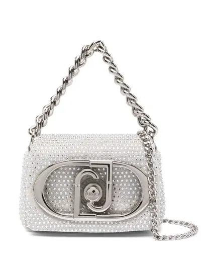 Liu •jo Mini Lapuffy Tote Bag In Silver