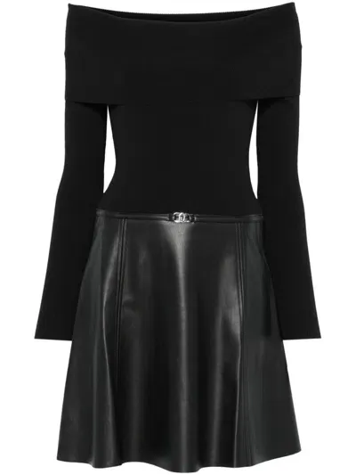 Liu •jo Panelled Mini Dress In Black