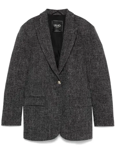 Liu •jo Peak-lapels Blazer In Grey