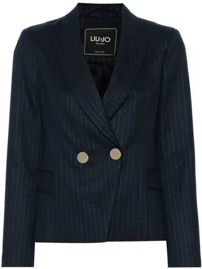 Liu •jo Pinstripe-pattern Blazer In Blue