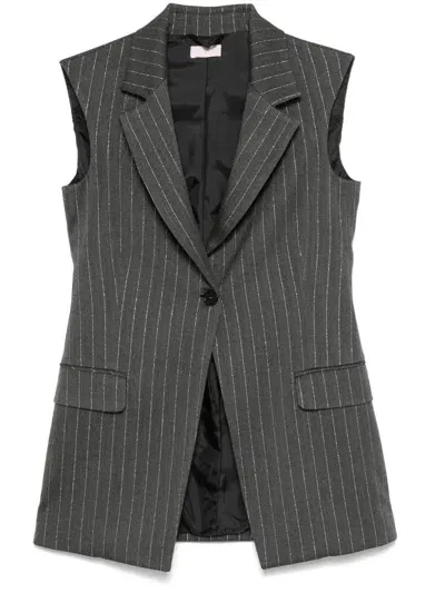 Liu •jo Pinstriped Blazer In Grey