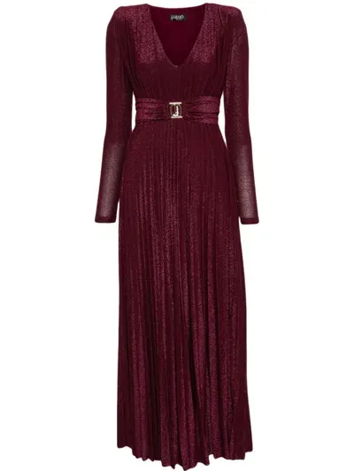 Liu •jo Pleated Maxi Dress In Violett