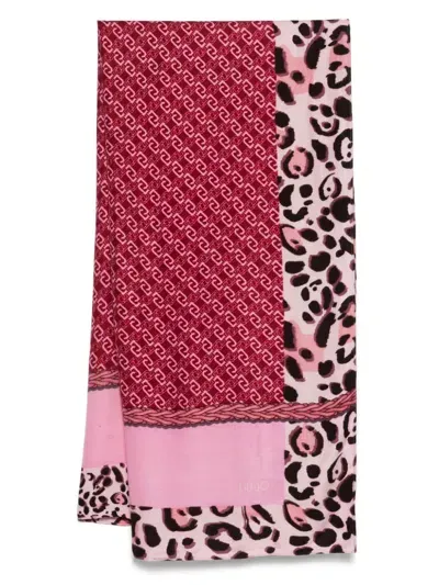 Liu •jo Printed Scarf In Pink