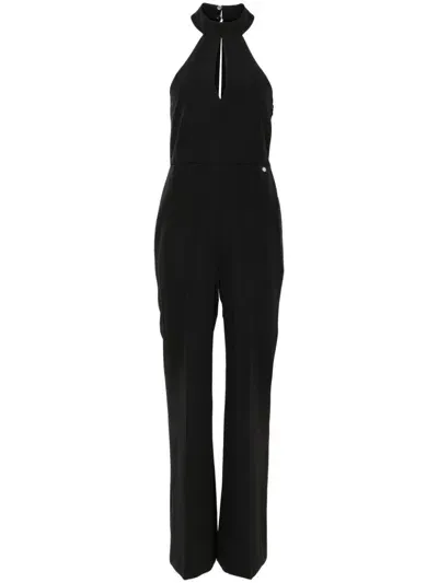 Liu •jo Pussy-bow Collar Jumpsuit In Black