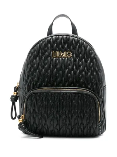 Liu •jo Quilted Black Faux Leather Backpack