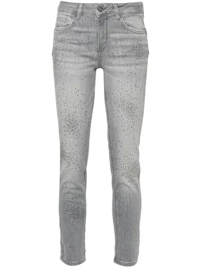 Liu •jo Rhinestones Skinny Jeans In 灰色