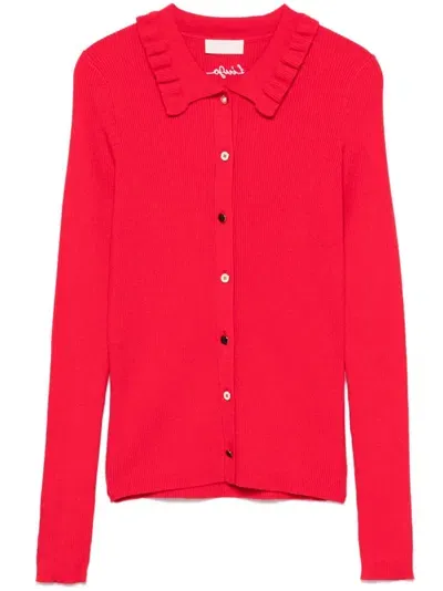 Liu •jo Ribbed Cardigan In Red