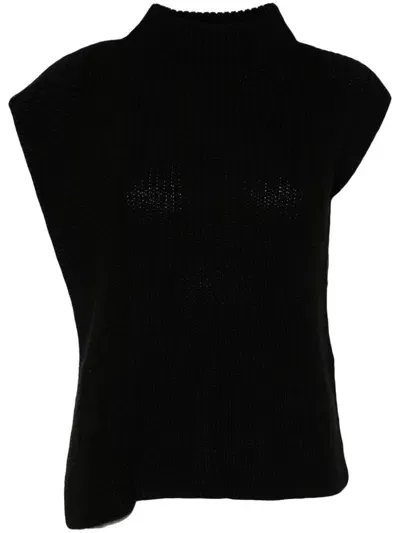 Liu •jo Ribbed Sweater In Black