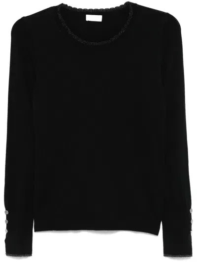 Liu •jo Round-neck Sweater In Black