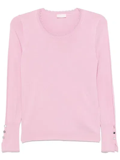 Liu •jo Round-neck Sweater In Pink