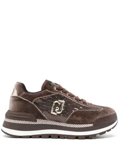 Liu •jo Sequined Sneakers In Brown