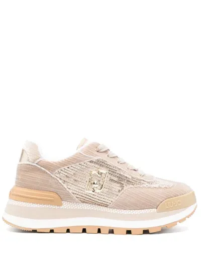 Liu •jo Sequined Sneakers In Beige