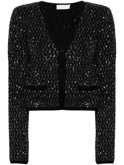 Liu •jo Sequinned Cardigan In Schwarz