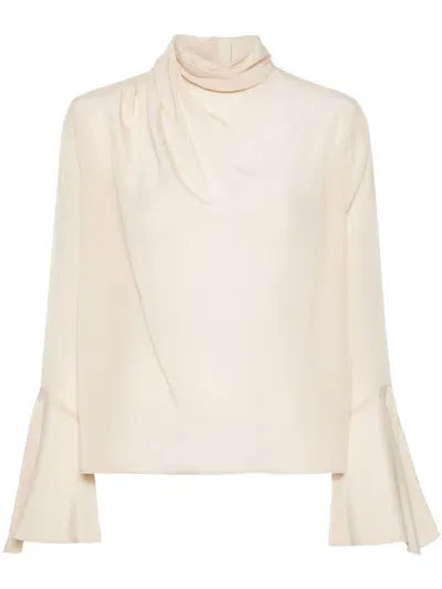 Liu •jo Silk Blouse In Beige