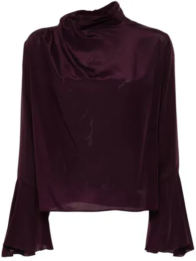 Liu •jo Silk Blouse In Purple