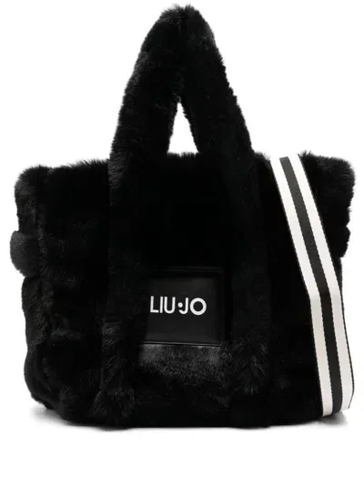 Liu •jo Small Faux-fur Tote Bag In Black