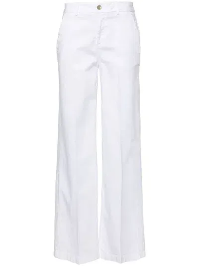 Liu •jo Straight-leg Cotton Trousers In White