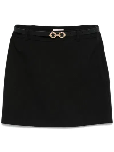 Liu •jo Stretch Mini Skirt In Black