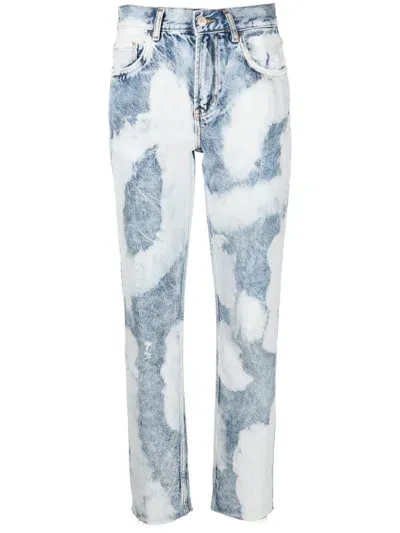 Liu •jo Tie-dye Straight-leg Jeans In Blue