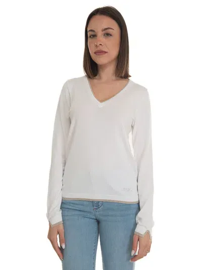 Liu •jo V-neck Pullover In White