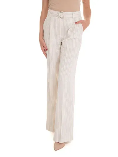 Liu •jo Wide Trousers In Panna-marrone