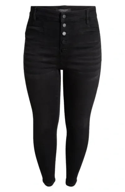 Liverpool Abby Exposed Button High Waist Ankle Skinny Jeans In Lost Creek